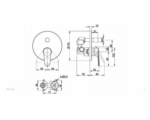 Смеситель для ванны и душа Villeroy&Boch Architectura TVS10335300061