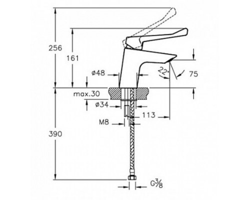 Смеситель Vitra Solid S (AquaMed) A42484EXP для раковины