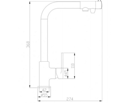 Смеситель Zorg Steel Hammer SH 572 SATIN для кухни под фильтр, нержавеющая сталь