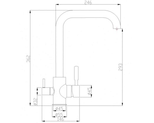 Смеситель Zorg Steel Hammer SH 715 CR для кухни под фильтр, хром
