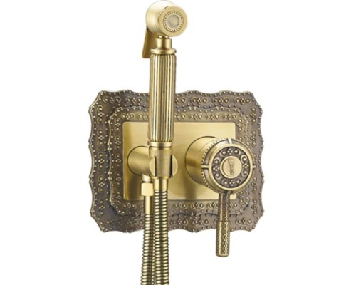 Смеситель Zorg Antic A 116 BD-BR для биде с гиенической лейкой, бронза