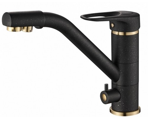 Смеситель Zorg Steel Hammer SH 321 BLACK BR для кухни под фильтр, черный металлик/бронза