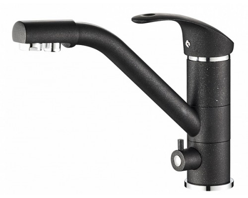 Смеситель Zorg Steel Hammer SH 321 BLACK CR для кухни под фильтр, черный металлик/хром