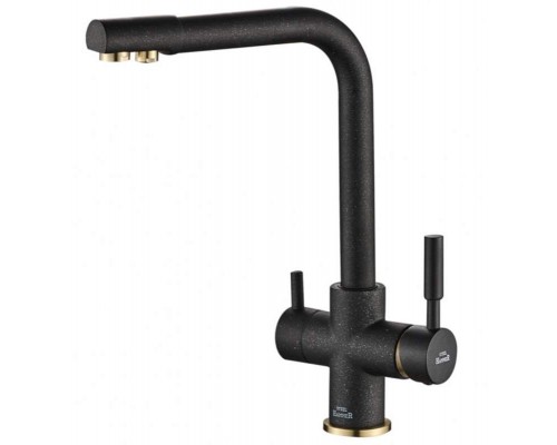 Смеситель Zorg Steel Hammer SH 552 BLACK BR для кухни под фильтр, черный металлик/бронза