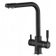 Смеситель Zorg Steel Hammer SH 552 BLACK CR для кухни под фильтр, черный металлик/хром