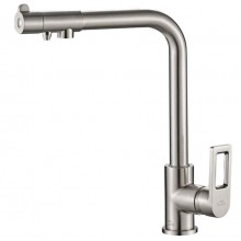 Смеситель Zorg Steel Hammer SH 572 SATIN для кухни под фильтр, нержавеющая сталь