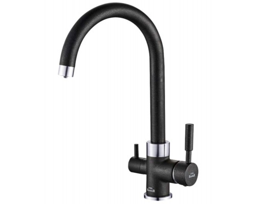 Смеситель Zorg Steel Hammer SH 713 BLACK CR для кухни под фильтр, черный металлик/хром