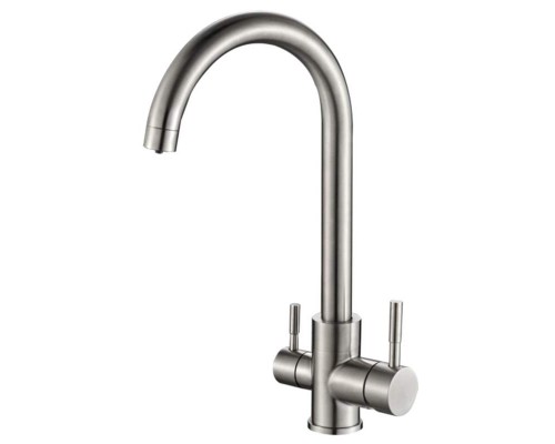 Смеситель Zorg Steel Hammer SH 713 INOX для кухни под фильтр, нержавеющая сталь