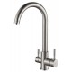 Смеситель Zorg Steel Hammer SH 713 INOX для кухни под фильтр, нержавеющая сталь