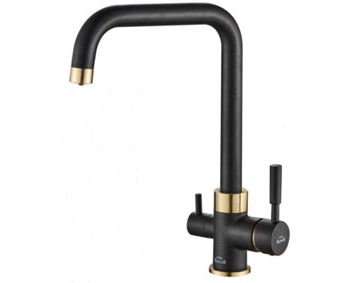 Смеситель Zorg Steel Hammer SH 715 BLACK BR для кухни под фильтр, черный металлик/бронза