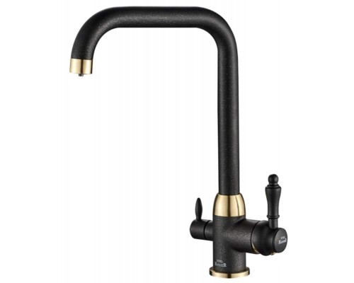 Смеситель Zorg Steel Hammer SH 725 BLACK BR для кухни под фильтр, черный металлик/бронза