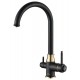 Смеситель Zorg Steel Hammer SH 763 BLACK BR для кухни под фильтр, черный металлик/бронза