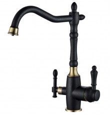 Смеситель Zorg Steel Hammer SH 812 BLACK BR для кухни под фильтр, черный металлик/бронза
