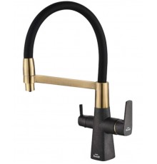 Смеситель Zorg Steel Hammer SH 818-6 BLACK BR для кухни под фильтр, черный/бронза