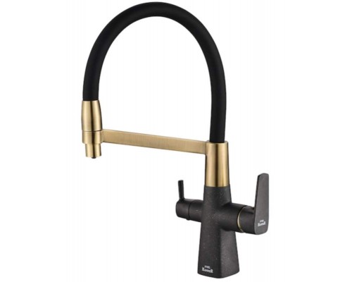 Смеситель Zorg Steel Hammer SH 818-6 BLACK BR для кухни под фильтр, черный/бронза