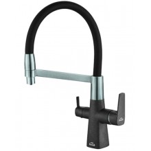 Смеситель Zorg Steel Hammer SH 818-6 BLACK CR для кухни под фильтр, черный/хром