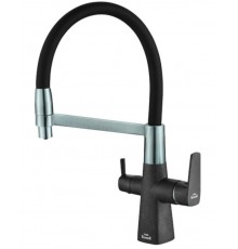 Смеситель Zorg Steel Hammer SH 818-6 BLACK CR для кухни под фильтр, черный/хром