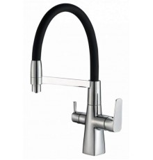 Смеситель Zorg Steel Hammer SH 818-6 SATIN для кухни под фильтр, сатин/черный