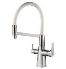 Смеситель Zorg Steel Hammer SH 818-8 CR для кухни под фильтр, хром/белый