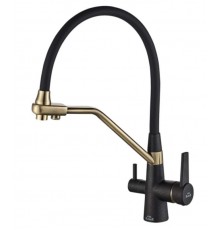 Смеситель Zorg Steel Hammer SH 903-6 BLACK BR для кухни под фильтр, черный/бронза