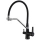 Смеситель Zorg Steel Hammer SH 903-6 BLACK CR для кухни под фильтр, черный/хром