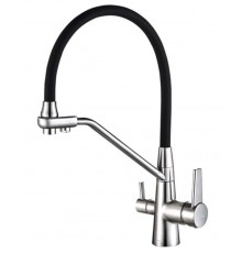 Смеситель Zorg Steel Hammer SH 903-6 CR для кухни под фильтр, хром/черный