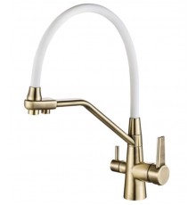Смеситель Zorg Steel Hammer SH 903-8 BRONZE для кухни под фильтр, бронза/белый