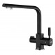 Смеситель Zorg Steel Hammer SH 909 BLACK CR для кухни под фильтр, черный металлик/хром