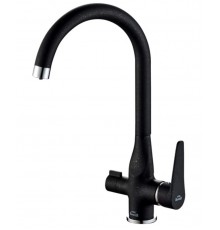 Смеситель Zorg Steel Hammer SH 910 BLACK CR для кухни под фильтр, черный металлик/хром