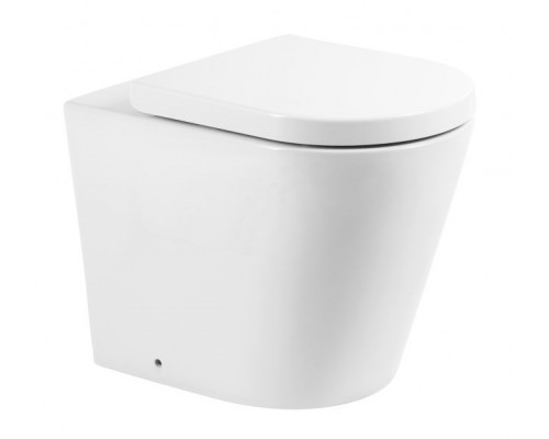 Приставной безободковый унитаз (чаша) BelBagno Flay-R, белый, P-trap BB1003CBR