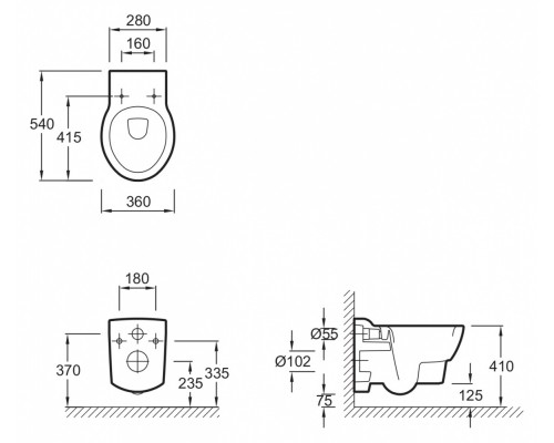 Подвесной унитаз Jacob Delafon Ove в комплекте с сиденьем E70005 SoftClose, E1585-00 (GM)