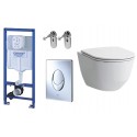 Инсталляция Grohe Rapid SL 38721001 с подвесным, безободковым унитазом Laufen Pro Rimless 8.2096.6.000.000.1, сиденье микролифт, комплект