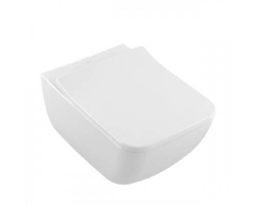 Подвесной безободковый унитаз Villeroy&Boch Venticello 4611RSR1 с сиденьем микролифт, c покрытием CeramicPlus, альпийский белый