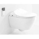 Подвесной безободковый унитаз электронный Villeroy&Boch Subway 2.0 5614 R5R1 с патрубком, крышка-сиденье с функцией биде, с покрытием CeramicPlus