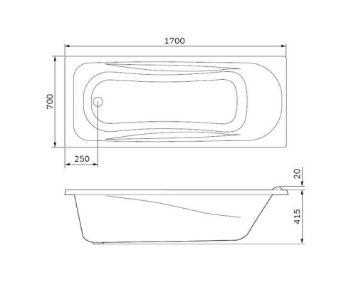 Ванна акриловая прямоугольная AM.PM Sense New a0 170x70 см, W76А-170-070W-A