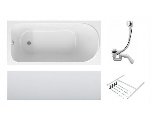 Ванна акриловая Am.Pm Sense W75A-150-070W-KL, 150 х 70 см, с каркасом и сливом-переливом
