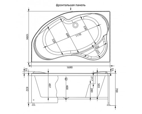 Акриловая ванна Aquanet Capri 170x110 R/L (203914/203922) Акриловая ванна Aquanet Capri 170x110 R/L (203914/203922)