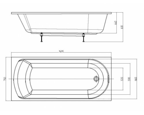 Акриловая ванна Aquatek Ника 160х75