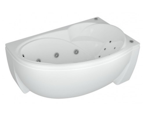 Ванна гидромассажная акриловая Aquatek Бетта 170 x 97 см, с гидромассажем standard (пневмоуправление), с фронтальным экраном+спинной массаж 6 форсунок