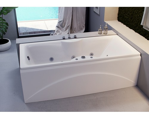 Ванна акриловая Aquatek Феникс 170 x 75 см с фронтальным экраном, белая, слив слева, FEN170-0000043