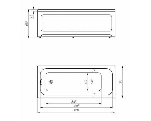 Ванна акриловая Aquatek Eco-friendly Мия 130 x 70 см, белая, MIY130-0000001