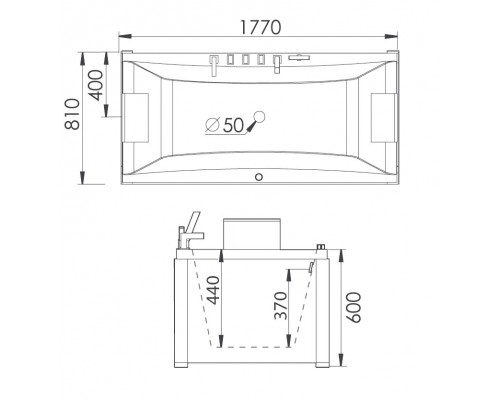 Ванна гидромассажная акриловая Gemy G9076 B 177 х 81 x 60 см, встраиваемая, белая