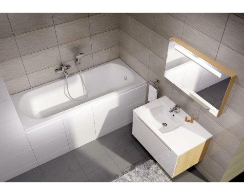 Акриловая ванна Ravak Set Domino Plus, 170 х 75 см, с каркасом, панелью, креплением и сливом-переливом, 70508015