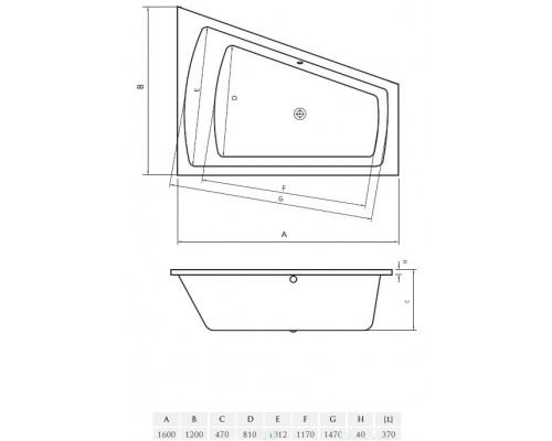 Ванна акриловая Vayer Trinity L/R 160 х 120 см (Гл000008157/Гл000008156)