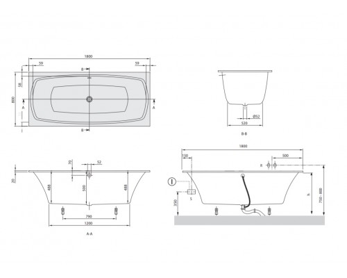 Квариловая ванна Villeroy&Boch My Art UBQ180MYA2V-01 180 x 80 x 50 см, белая
