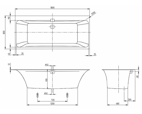 Квариловая ванна Villeroy&Boch Squaro Edge 12, 180 х 80 см, alpin, UBQ180SQE2DV-01