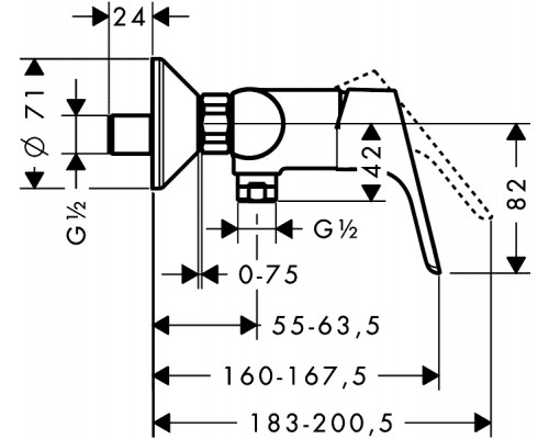 Смеситель Hansgrohe 31960000 Focus Е2 для душа