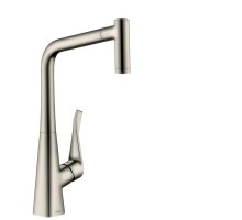 Смеситель Hansgrohe Metris 14820800, для кухни с выдвижным изливом, цвет сталь