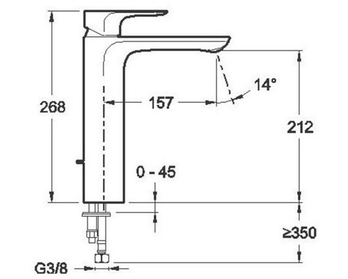 Смеситель Jacob Delafon ALEO+, E72336-CP для раковины высокий