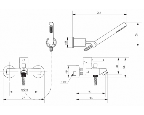 Смеситель Migliore Fortis 18647 для ванны, хром